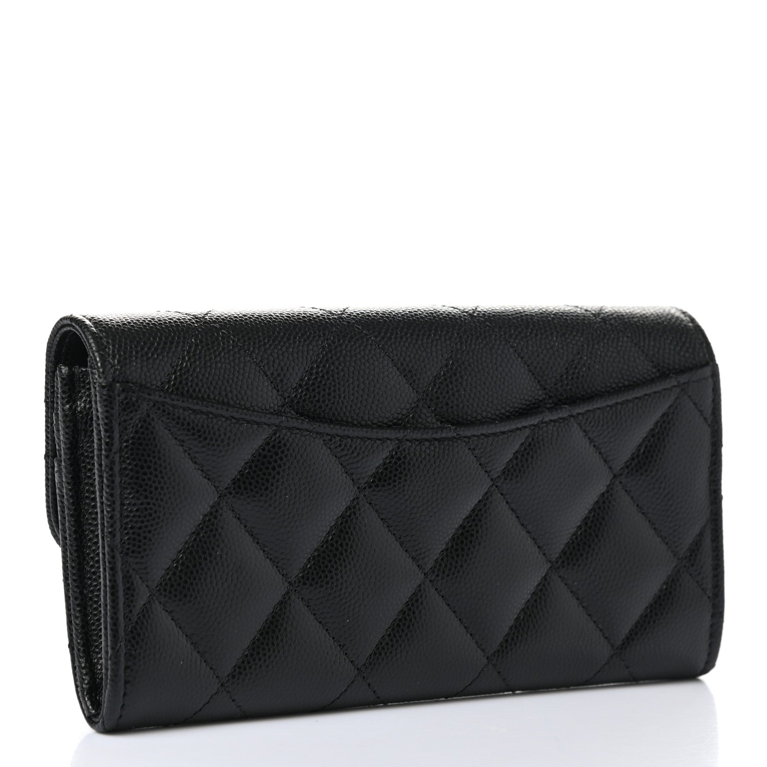 Chanel Caviar Quilted Medium Gusset Flap Wallet Black 3 of 8