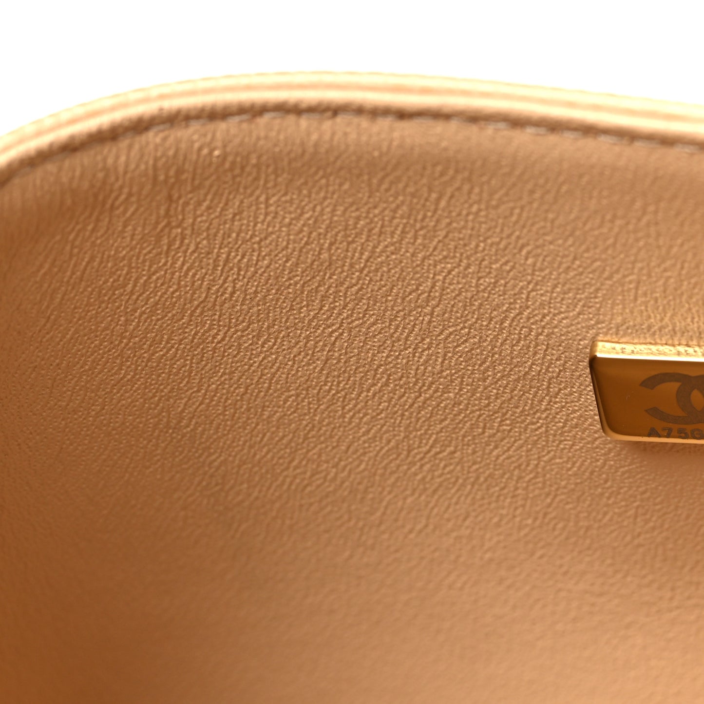 Caviar Quilted Jumbo Double Flap Beige