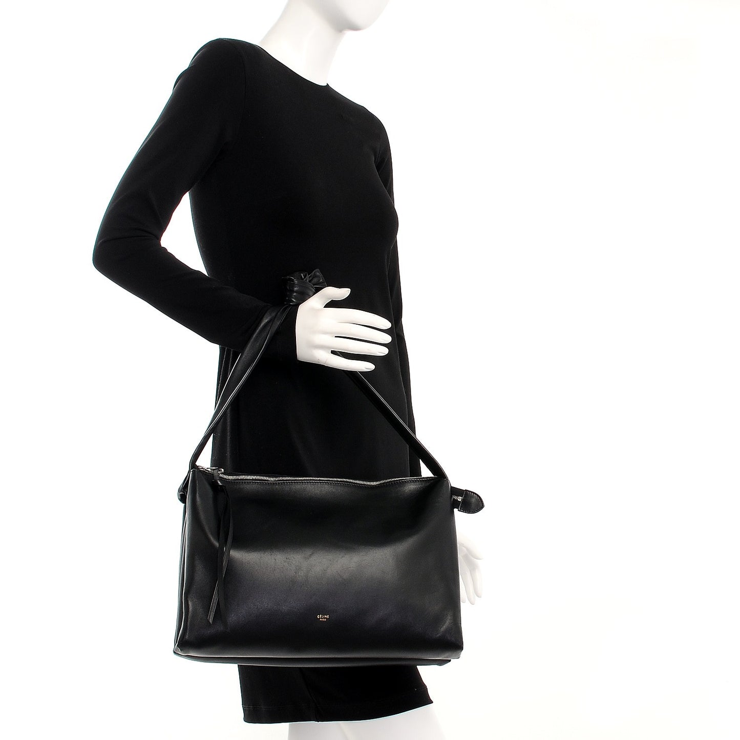 Lambskin Medium Knotted Bag Black