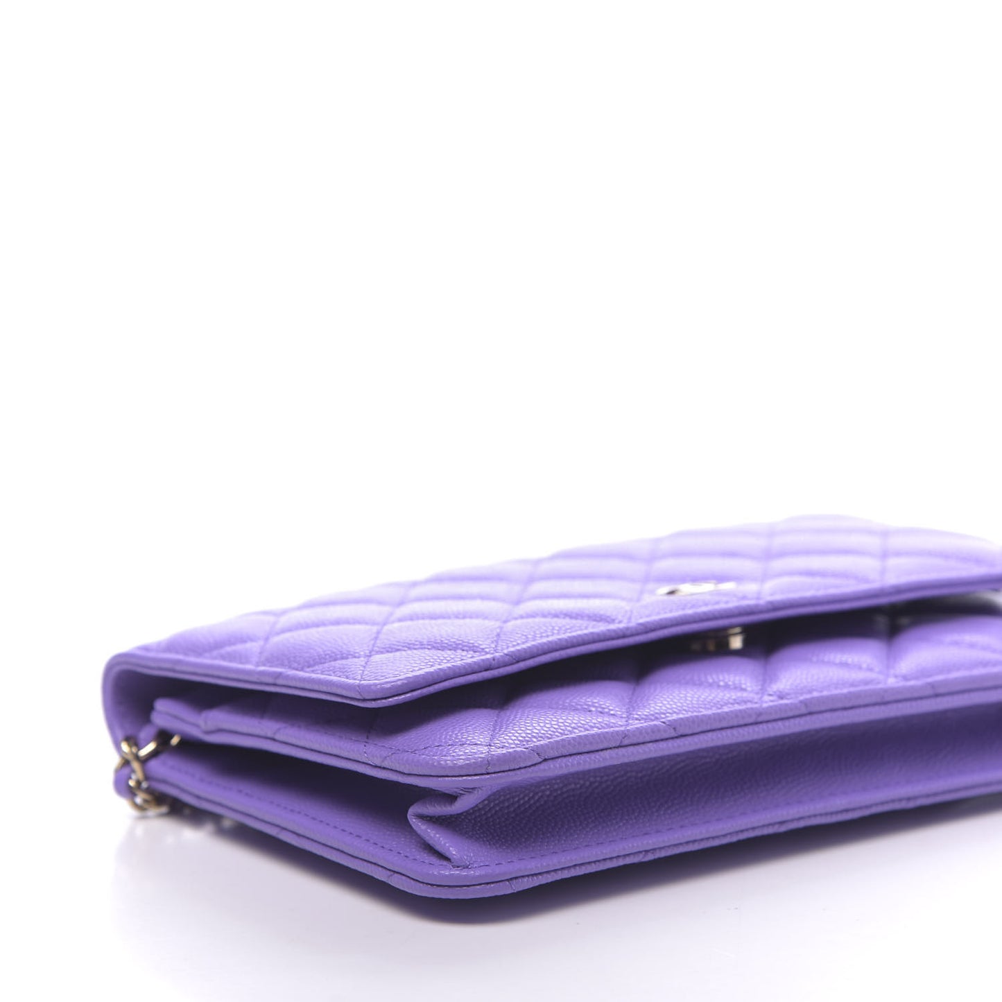 Caviar Quilted Wallet On Chain WOC Purple