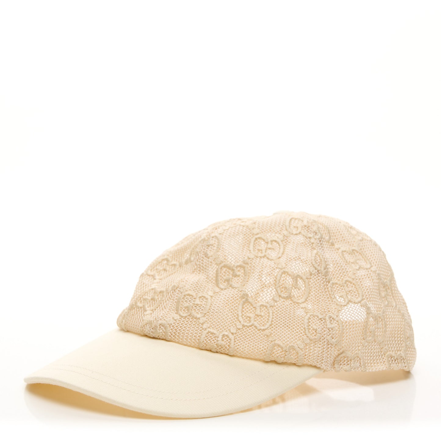 Mesh GG Monogram Shivali Baseball Hat XL Cream Ivory