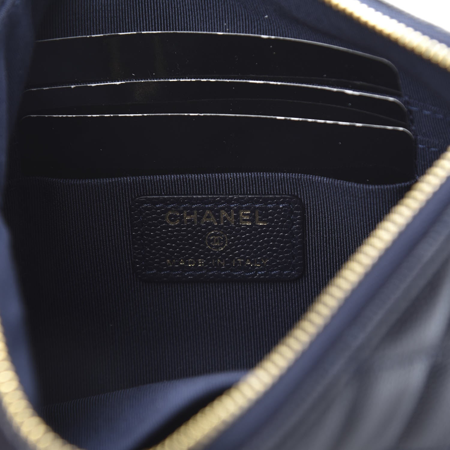 Chanel Caviar Quilted Cosmetic Case Navy 6 of 8