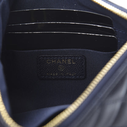 Chanel Caviar Quilted Cosmetic Case Navy 6 of 8