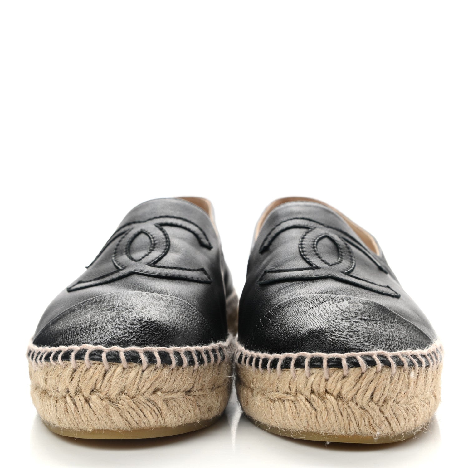 Chanel Lambskin CC Espadrilles 37 Black 2 of 11