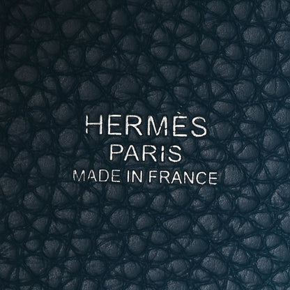 Hermes Taurillon Clemence Casaque Picotin Lock 22 MM Vert Bosphore Deep Bleu 6 of 10