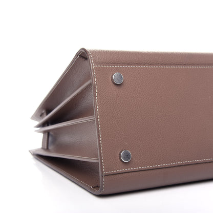 Saint Laurent Grained Calfskin Topstitch Small Classic Sac De Jour Taupe 7 of 12