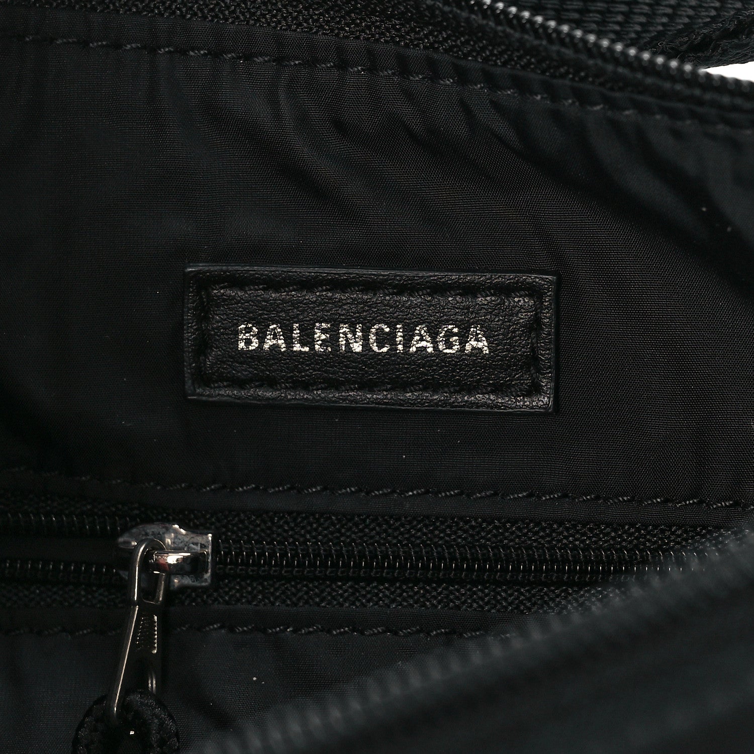Balenciaga Recycled Sport Nylon Logo Embroidered Wheel Sling Bag Black White 6 of 8