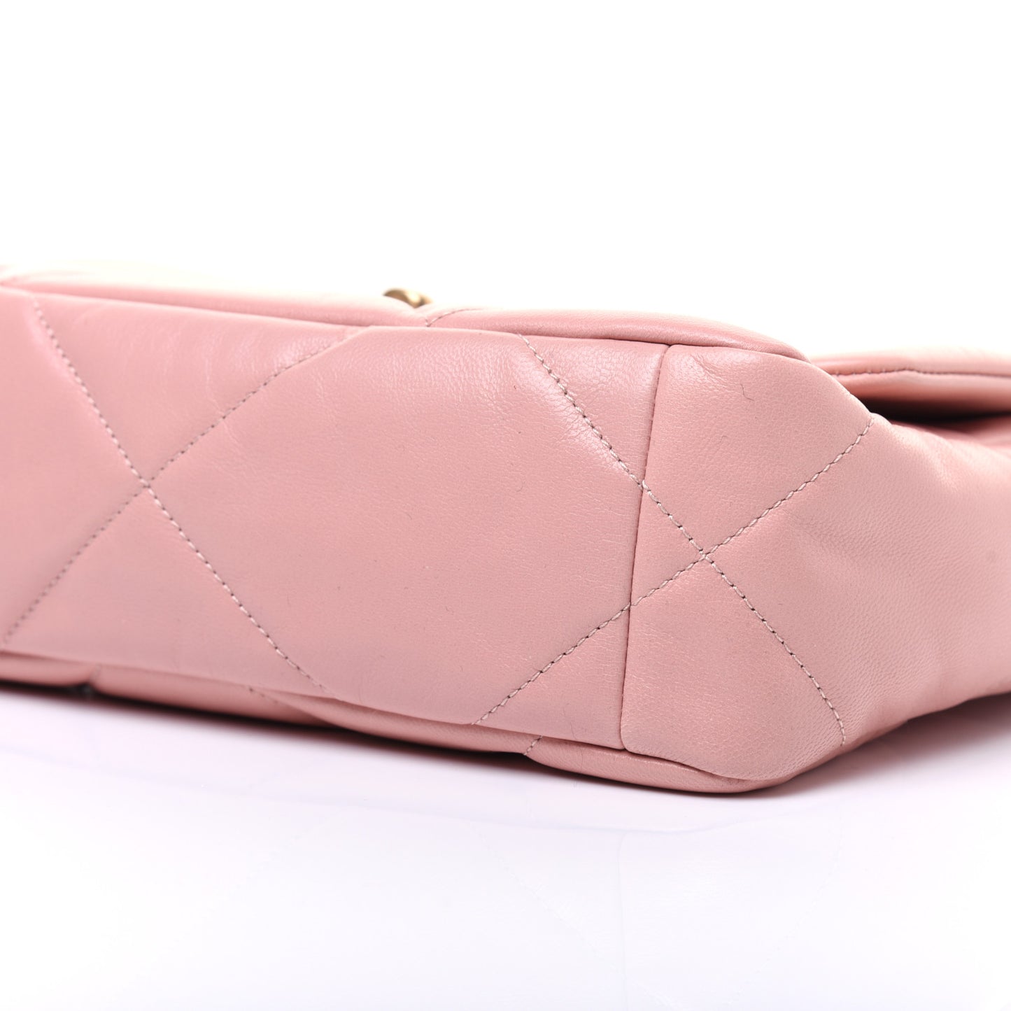 Goatskin Quilted Medium 19 Flap Light Pink