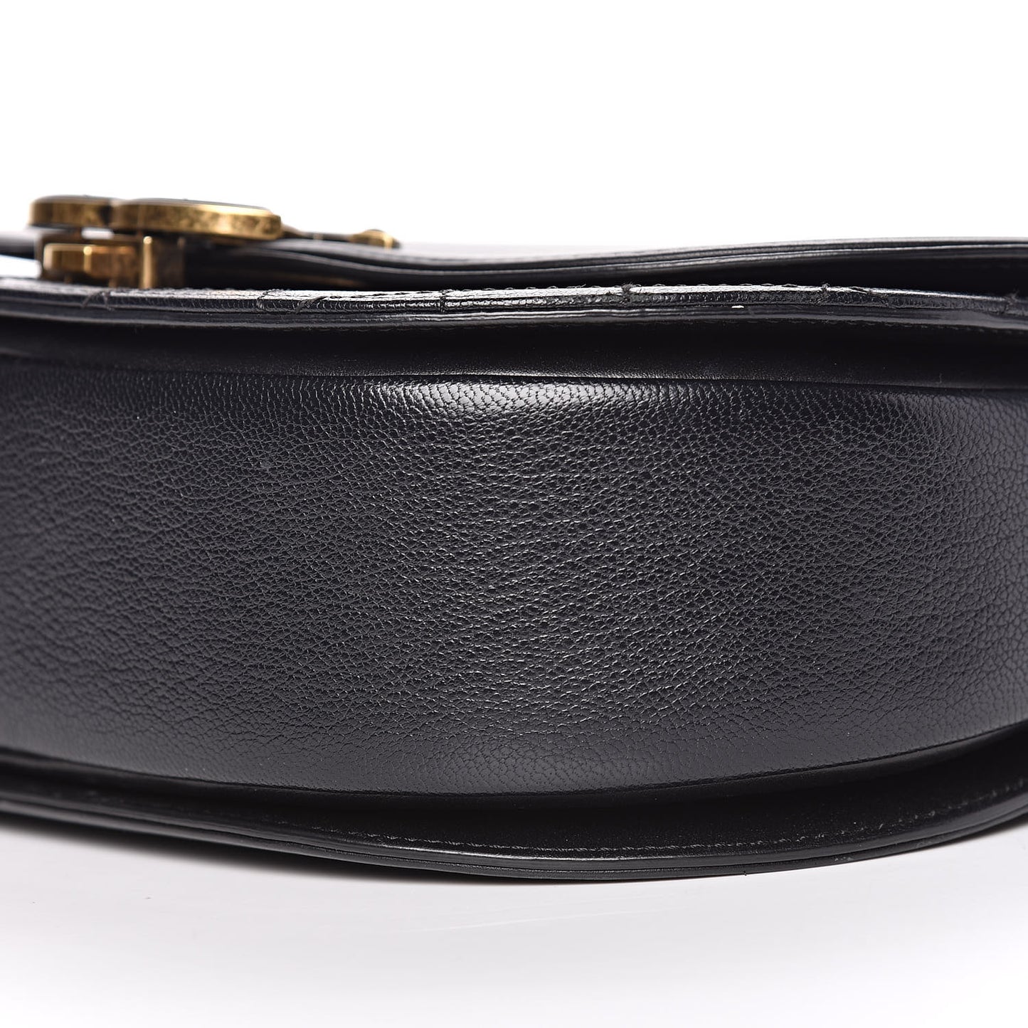Shiny Calfskin Goatskin Quilted Medium Coco Curve Messenger Flap Black