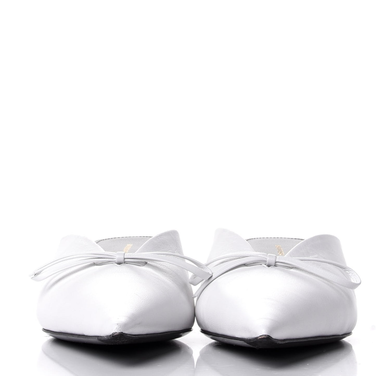 Chevreau Pointed Toe Knife 40mm Mules 39 White