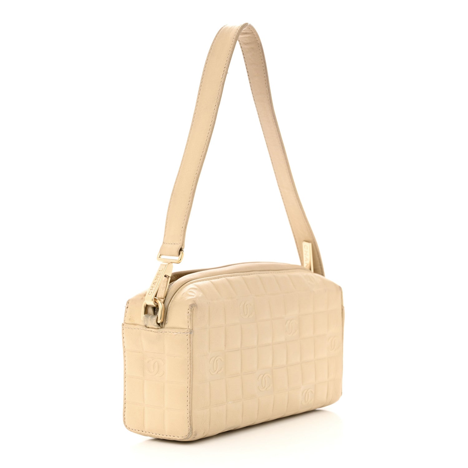 Chanel Lambskin Quilted CC Chocolate Bar Shoulder Bag Beige 3 of 16