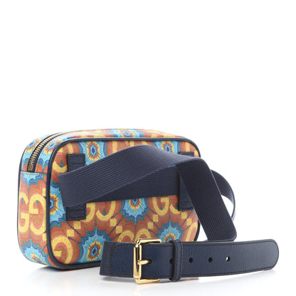 Gucci GG Supreme Kaleidoscope Calfskin Gucci 100 Script Logo Belt Bag 110 44 Blue Orange Multicolor Blue Agata 2 of 8
