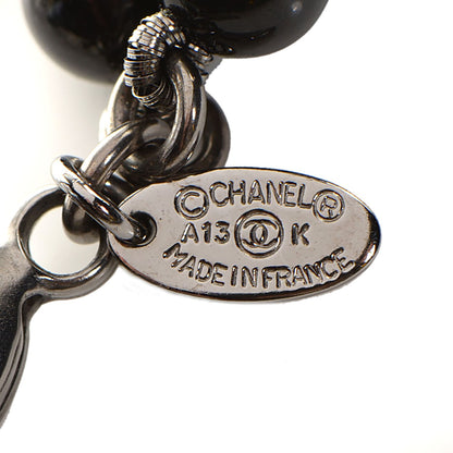 Chanel Glass Bead CC Map Short Necklace Ruthenium Black 5 of 6
