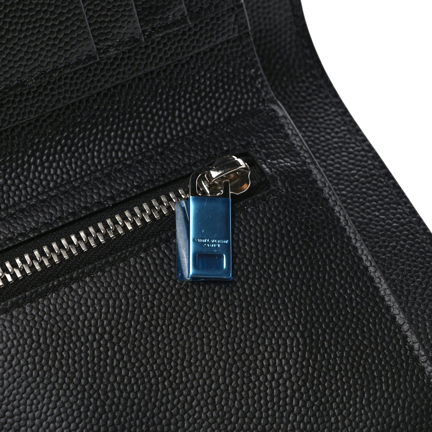 Saint Laurent Grain De Poudre North South Chain Wallet Black 7 of 8