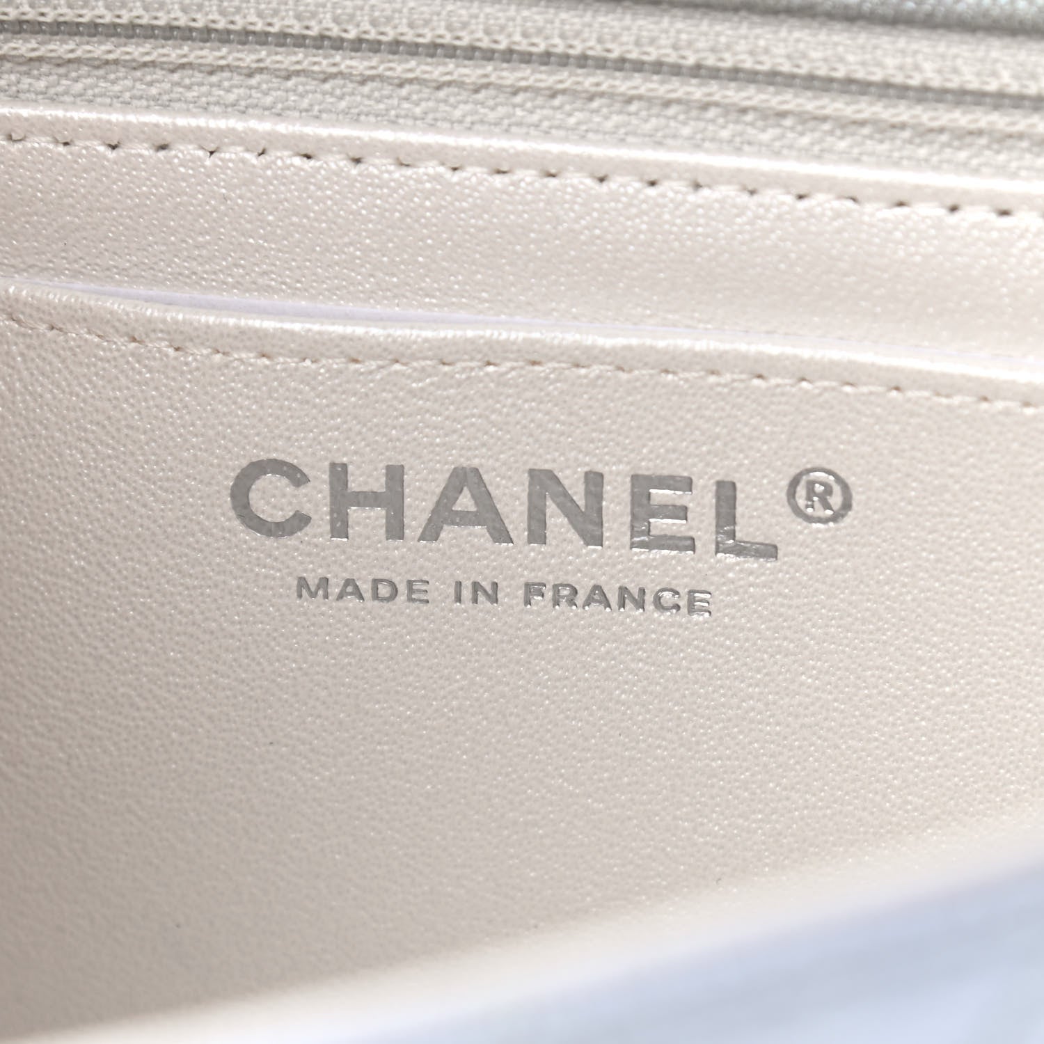 Chanel Metallic Goatskin Quilted Mini Rectangular Flap Grey Green 6 of 10