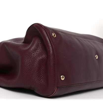 Gucci Pebbled Calfskin Large Bamboo Shopper Tote Burgundy 9 of 14