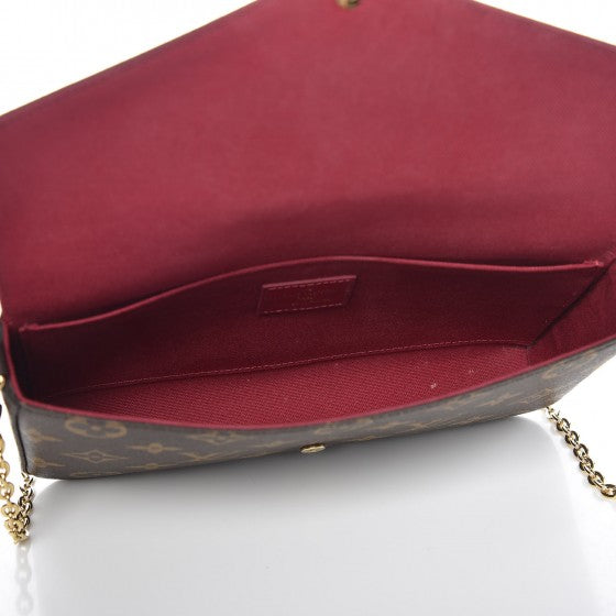 Monogram Pochette Felicie Chain Wallet Fuchsia