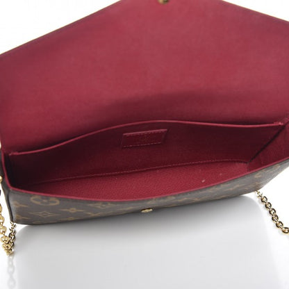 Louis Vuitton Monogram Pochette Felicie Chain Wallet Fuchsia 5 of 12