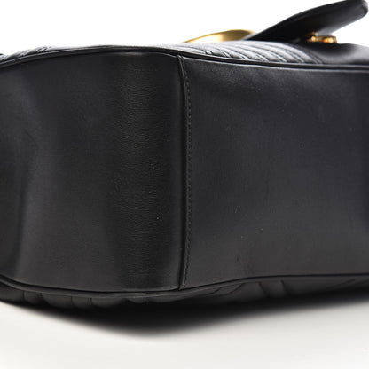 Gucci Calfskin Matelasse Maxi GG Marmont Top Handle Shoulder Bag Black 13 of 16