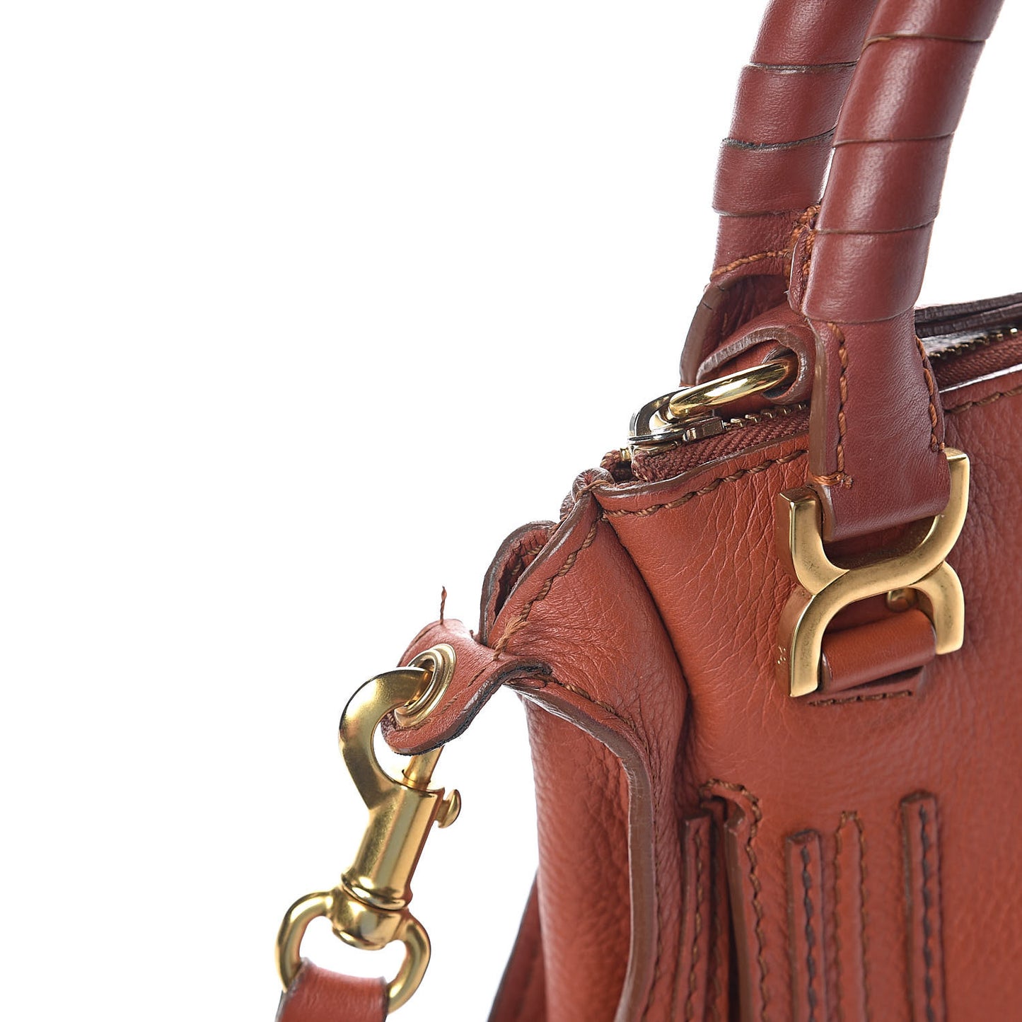 Calfskin Mini Marcie Satchel Red Bush