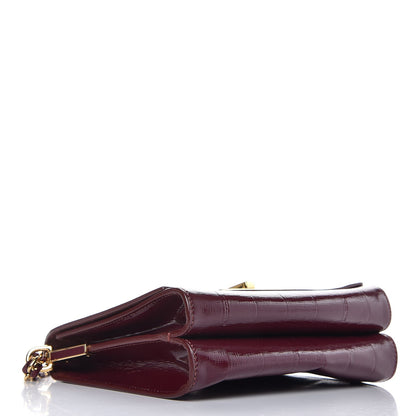 Fendi Patent Pequin Small Claudia Shoulder Bag Bordeaux 4 of 9
