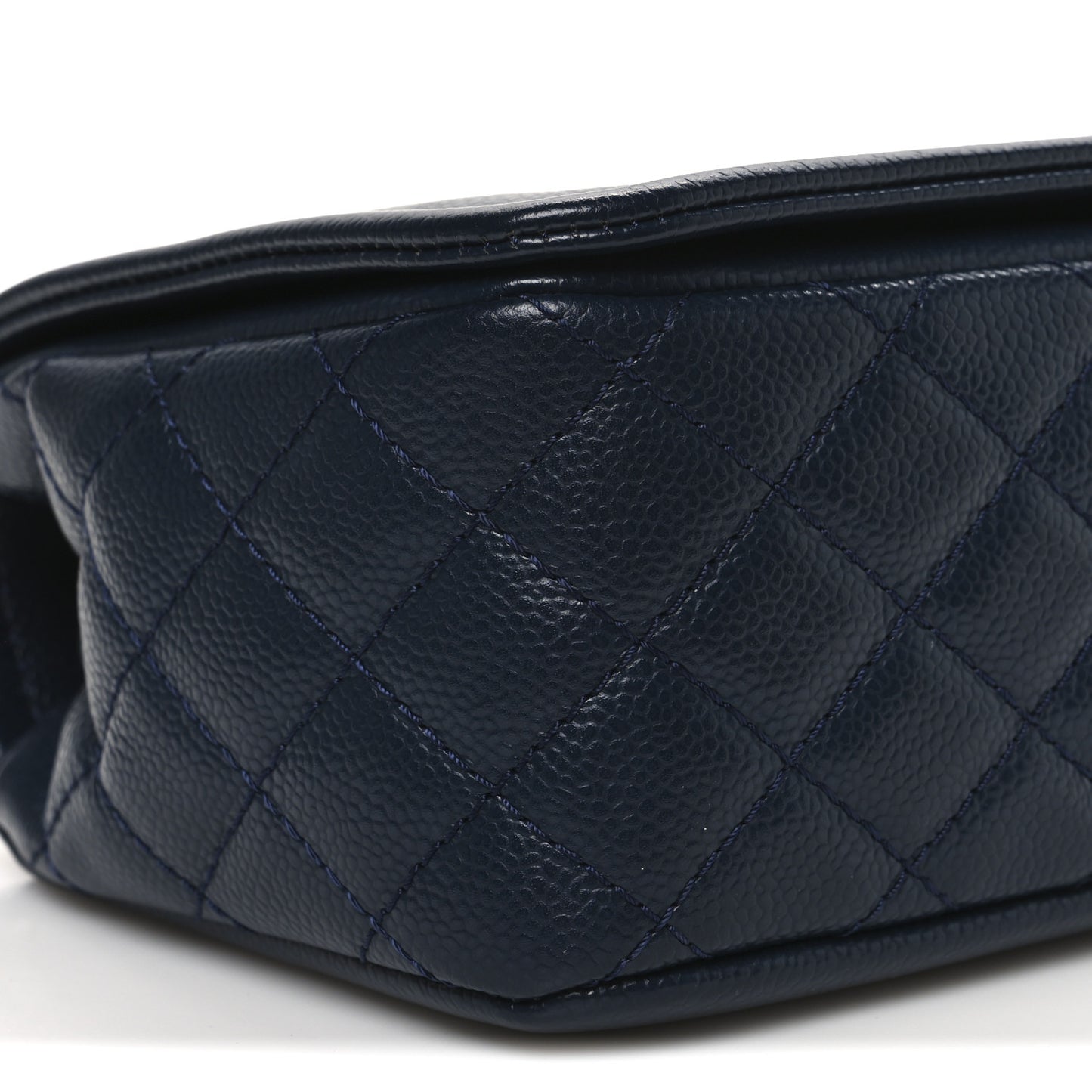 Caviar Medium Timeless CC Flap Navy Blue