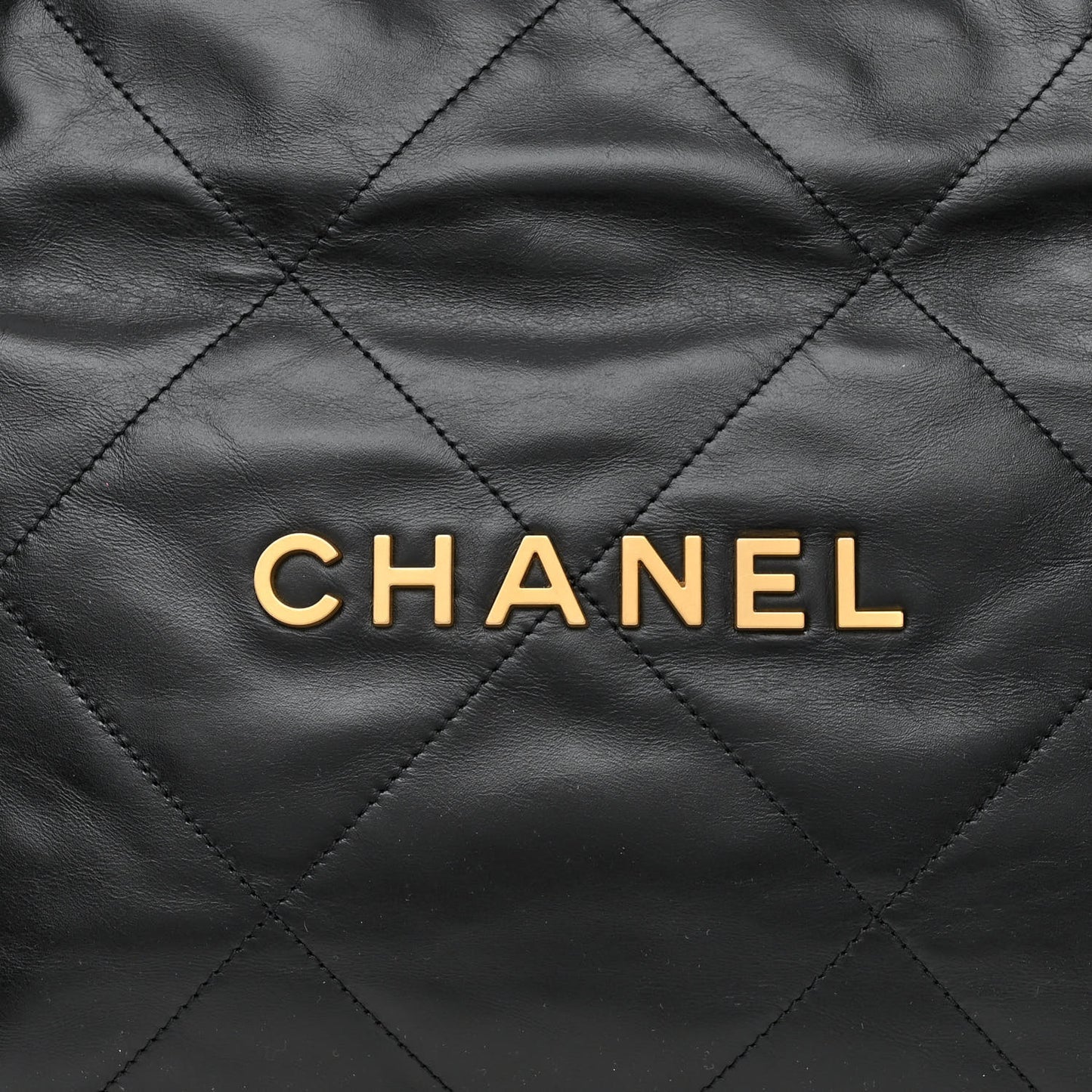 Shiny Calfskin Quilted Small Chanel 22 Black