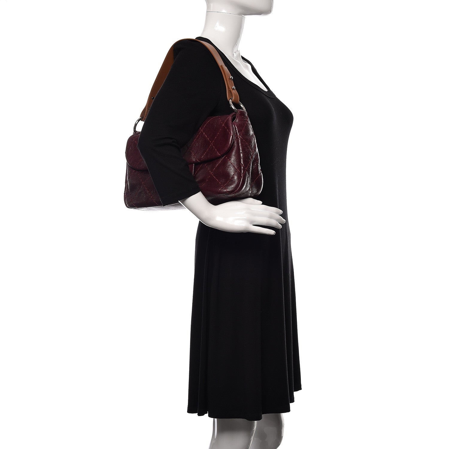 Chanel Glazed Calfskin Stitched On The Road Flap Plum 2 of 10