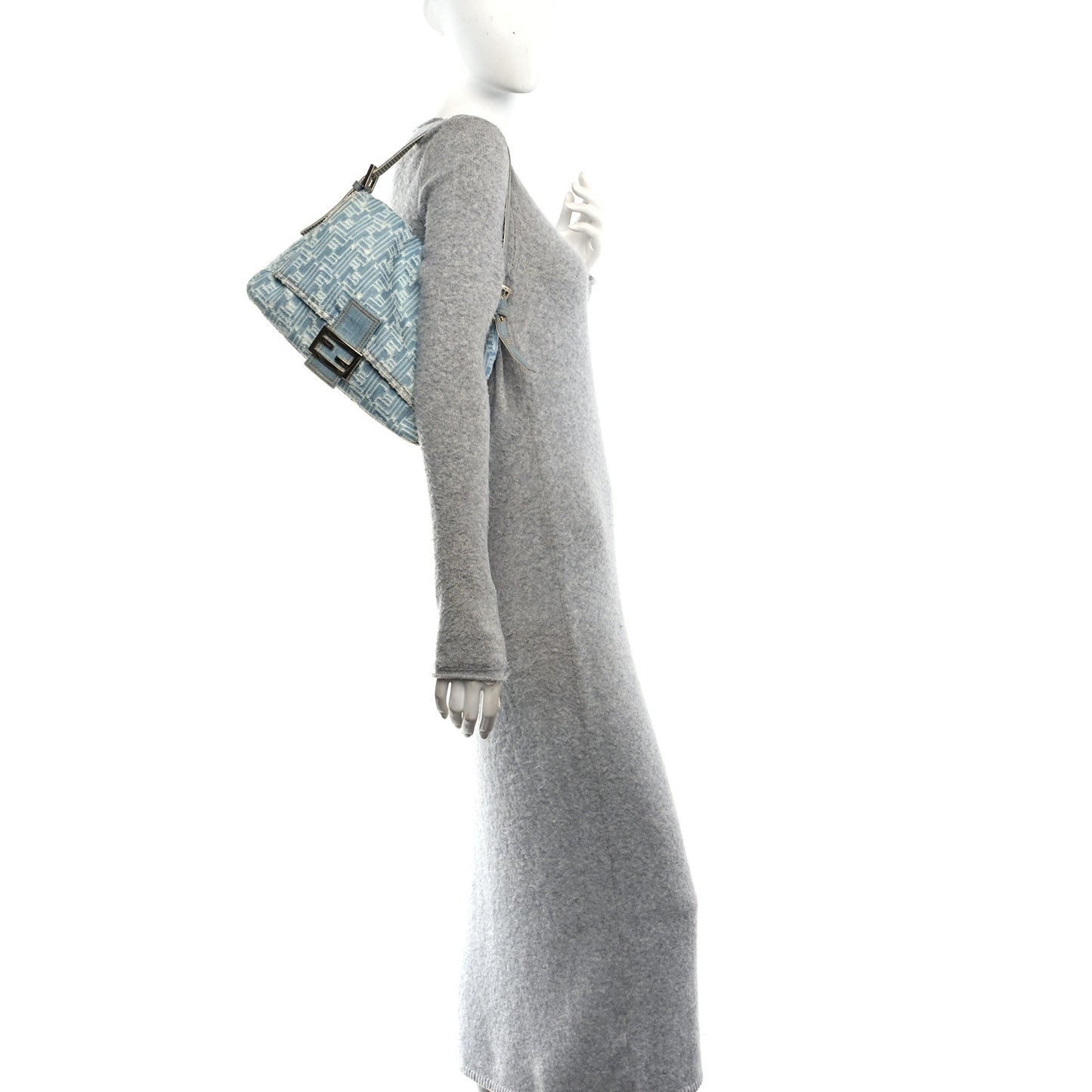 Denim Zucca Mama Baguette Blue
