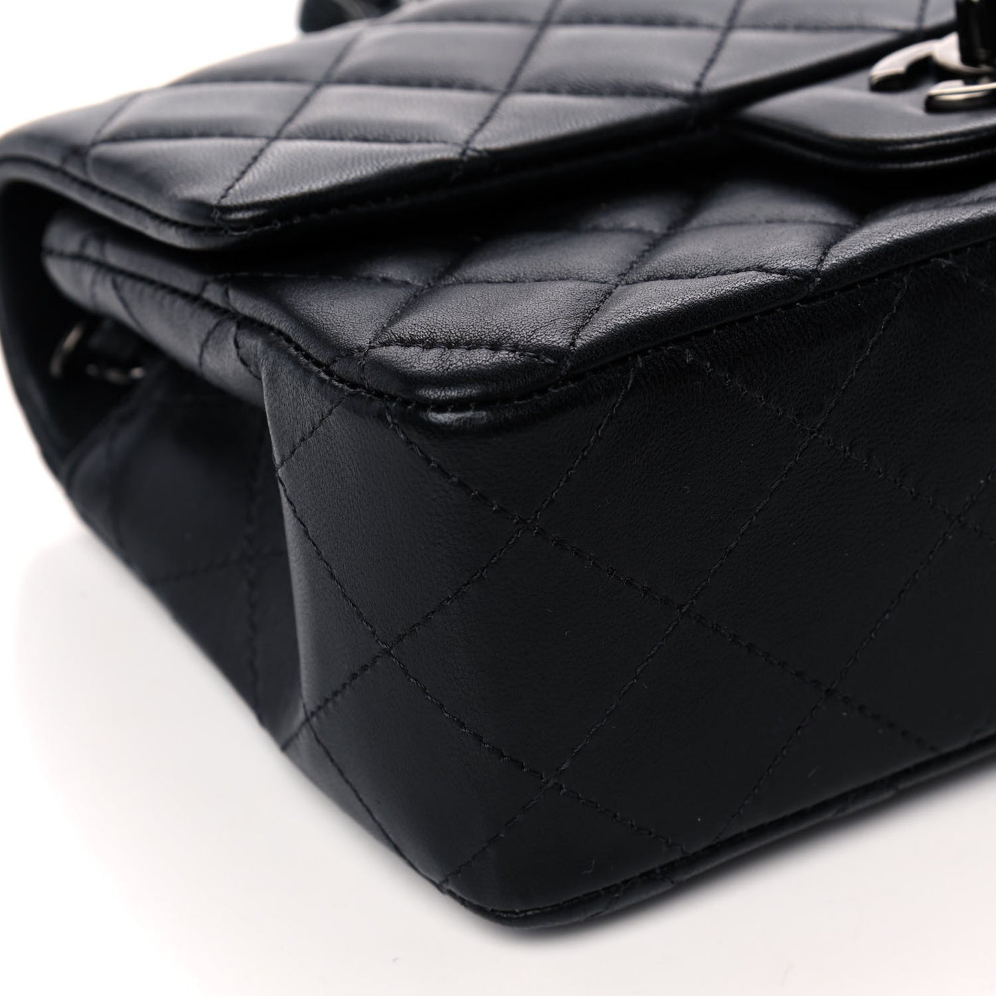 Lambskin Quilted Mini Rectangular Flap So Black