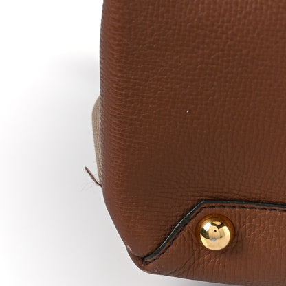Burberry Grainy Calfskin House Check Large Banner Tote Tan 9 of 9