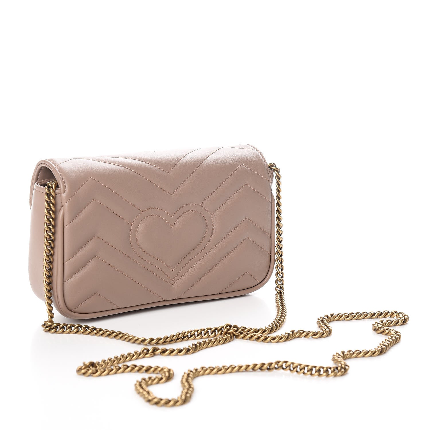 Gucci Calfskin Matelasse Super Mini GG Marmont Shoulder Bag Porcelain Rose 4 of 22