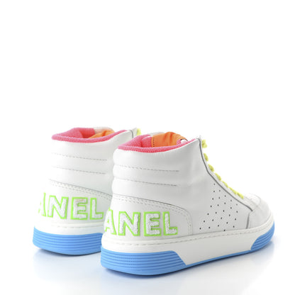 Chanel Calfskin Womens Logo High Top Sneakers 39 Multicolor 5 of 9