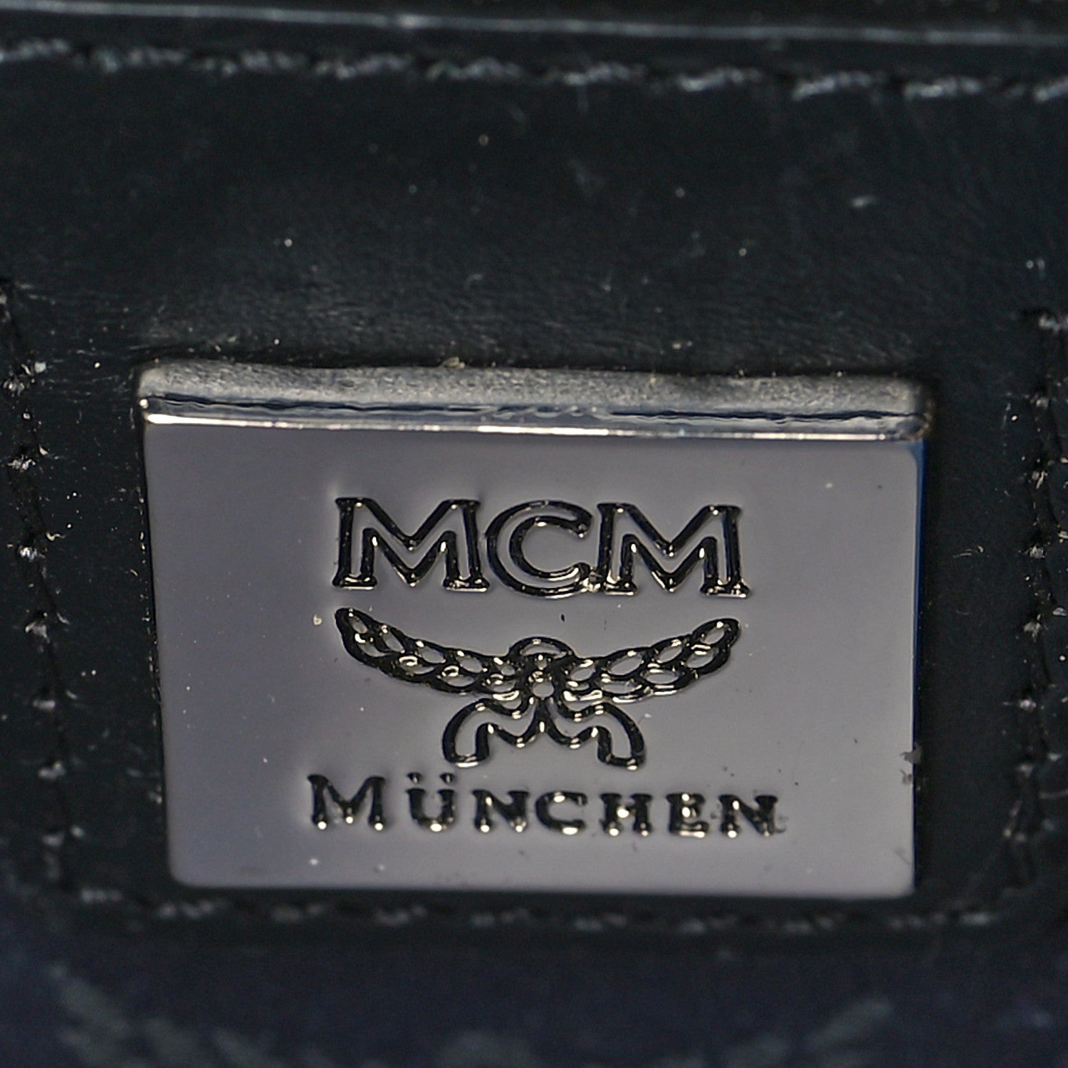 MCM Visetos Calfskin Round Crossbody Bag Denim Blue 6 of 9