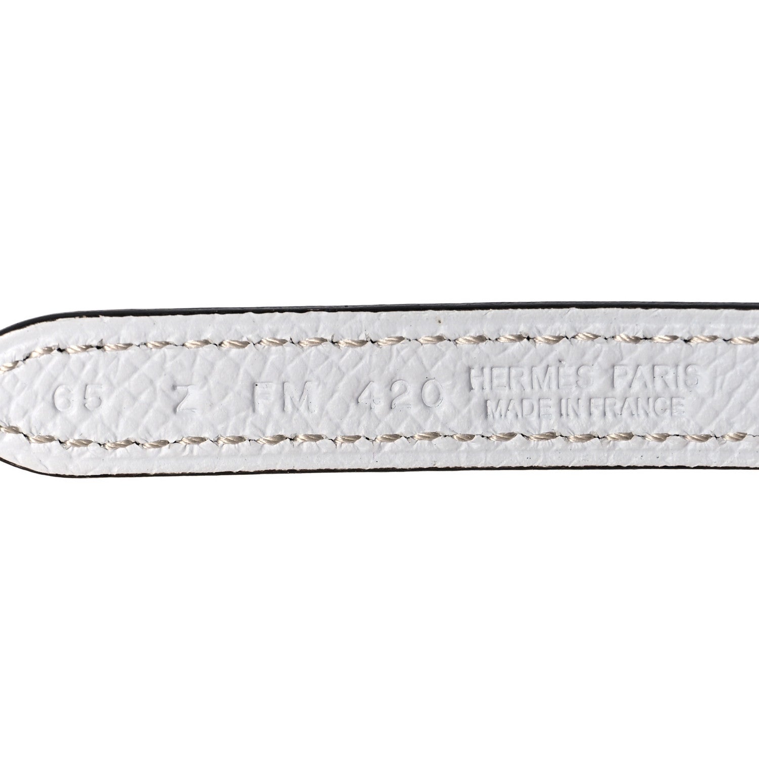 Hermes Epsom Swift 13mm H Medor Belt 65 Etoupe White 3 of 5