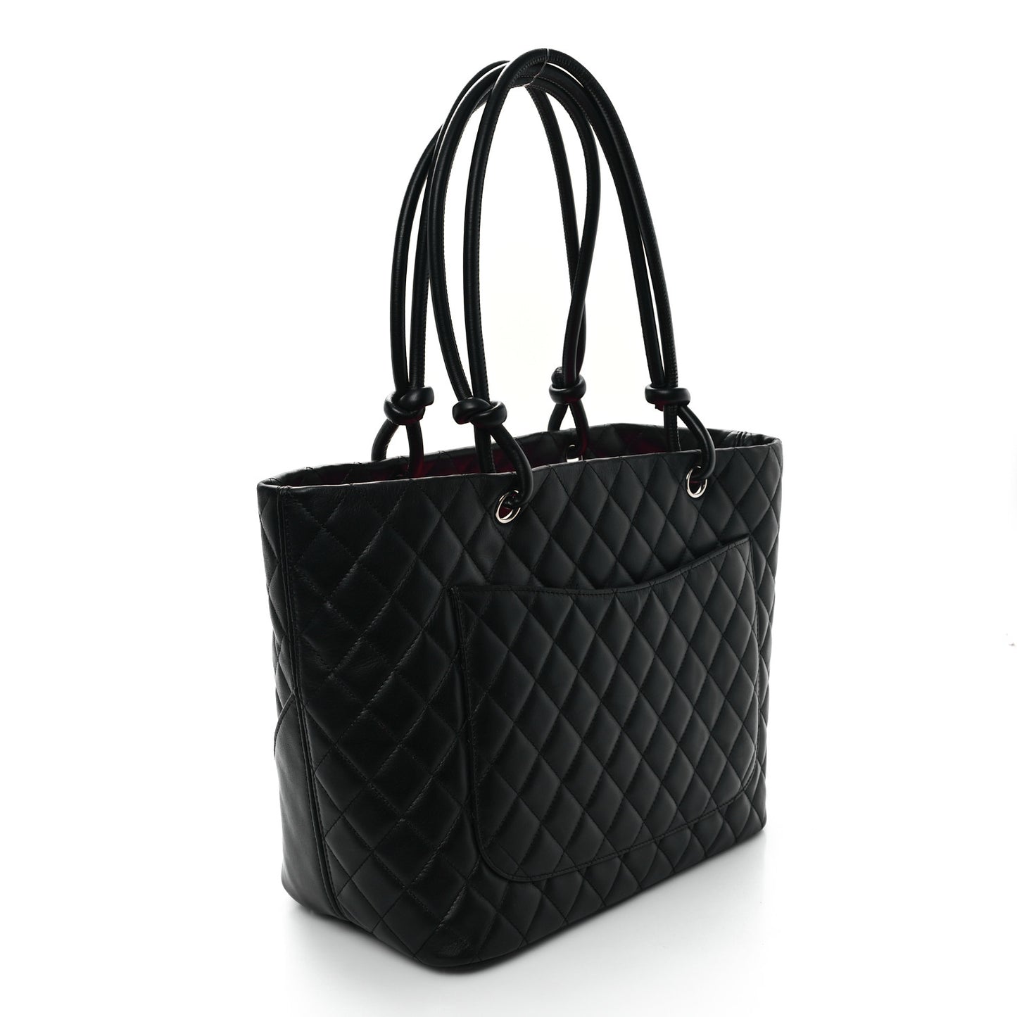 Calfskin Quilted Large Cambon Tote Black