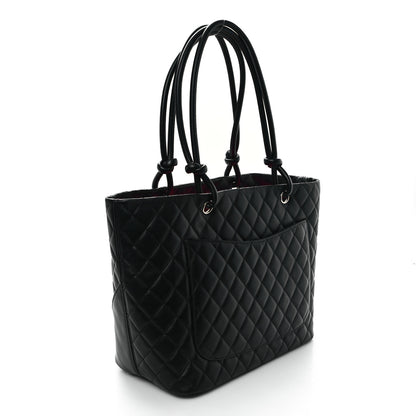 Chanel Calfskin Quilted Large Cambon Tote Black 3 of 12
