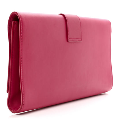 Saint Laurent Calfskin Classic Y Ligne Clutch Fuchsia 3 of 12