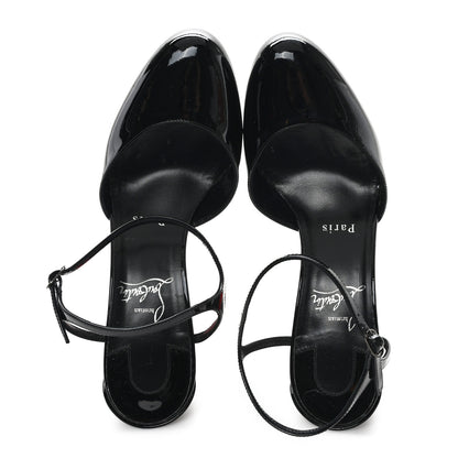 Christian Louboutin Patent 85 Jane Ankle Strap Pumps 38 Black 2 of 8