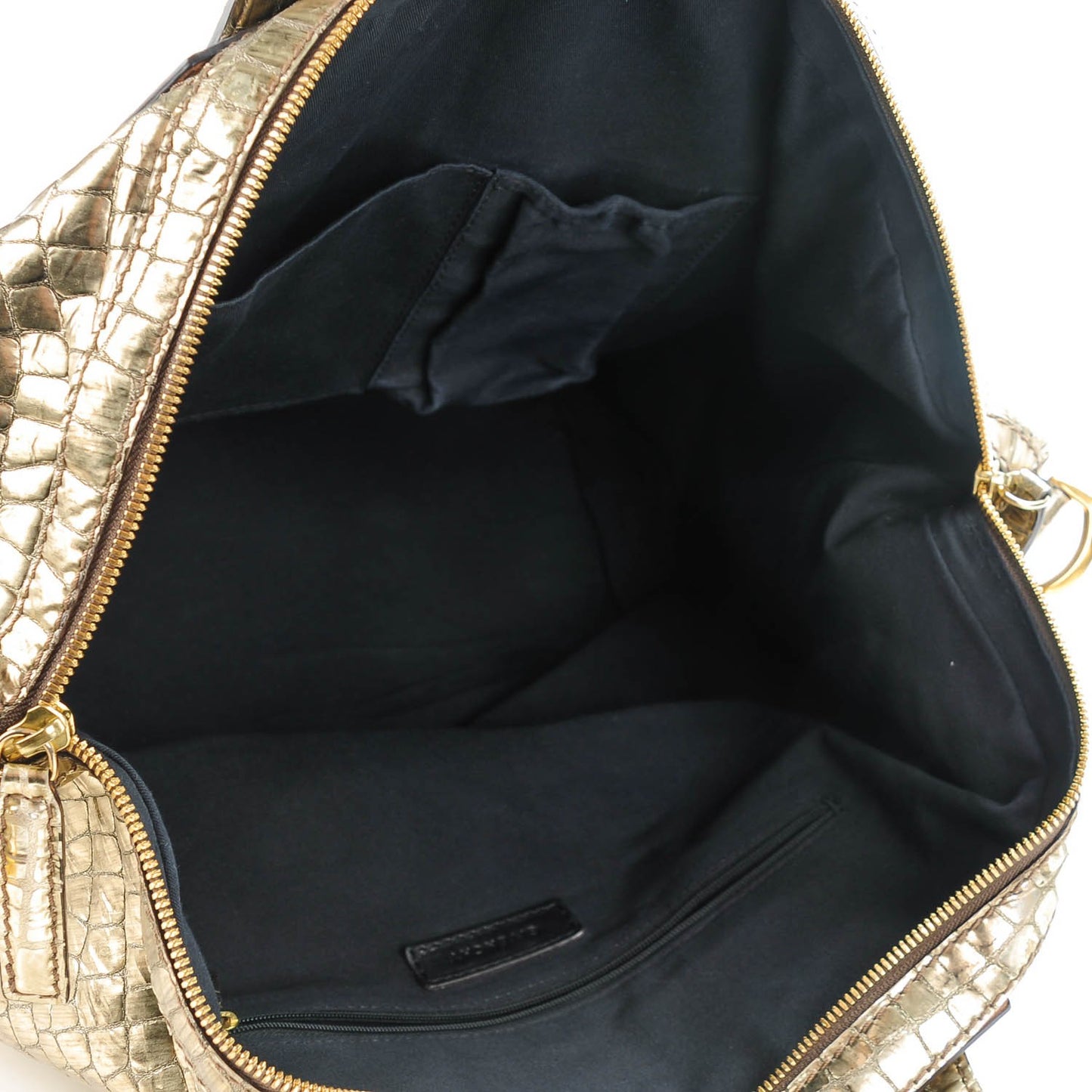 Calfskin Crocodile Embossed Medium Nightingale Gold