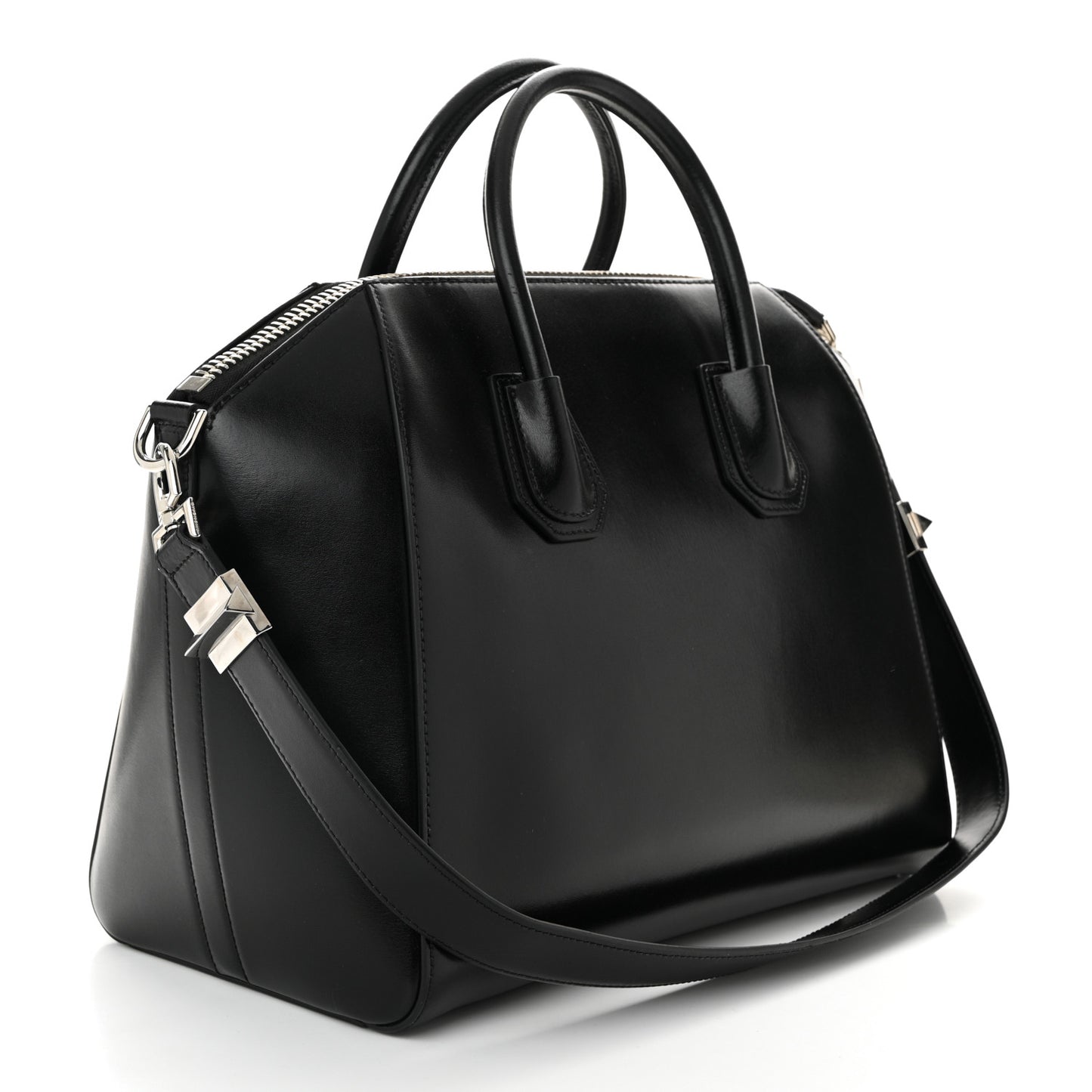Shiny Lord Calfskin Medium Antigona Black
