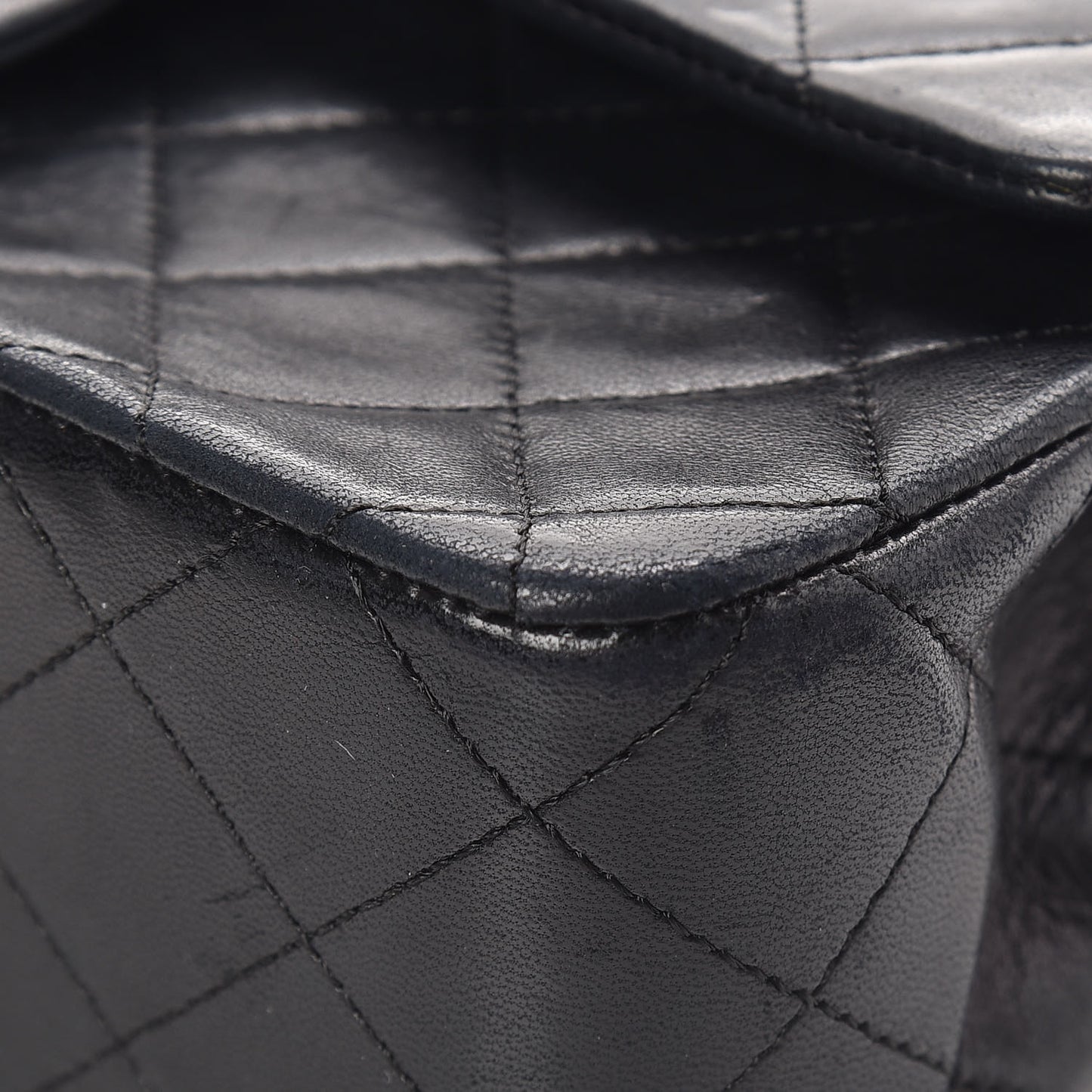 Lambskin Quilted Small Double Flap Black