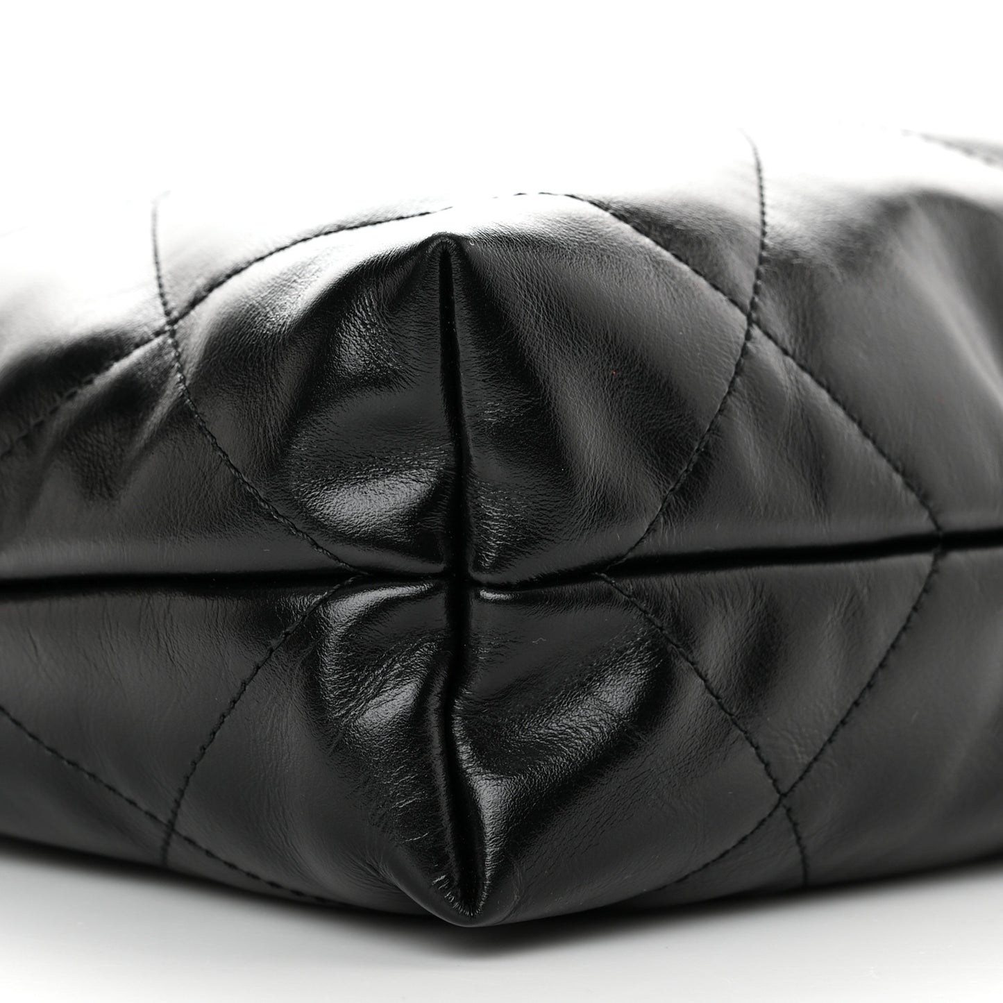 Shiny Calfskin Quilted Small Chanel 22 Black