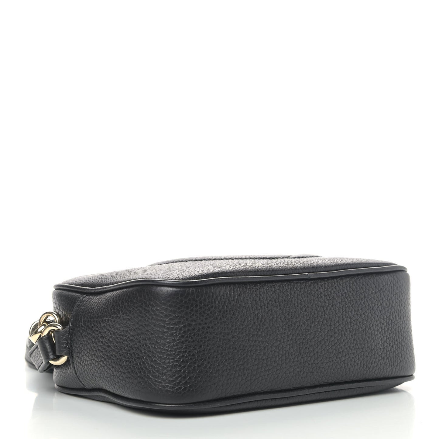 Pebbled Calfskin Small Soho Disco Bag Black