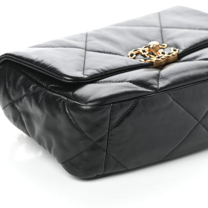 Chanel Shiny Goatskin Quilted Medium Chanel 19 Flap Black 10 of 10
