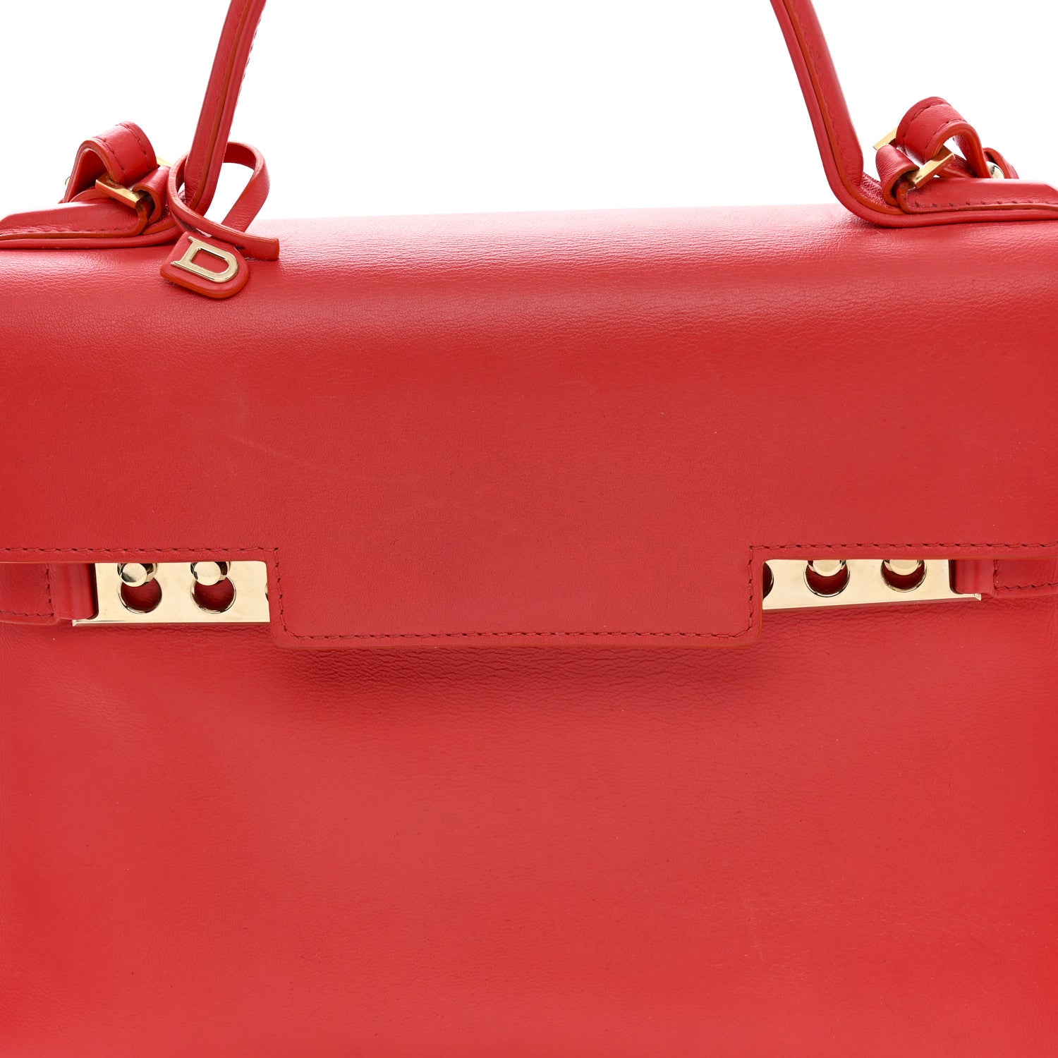 Delvaux Calfskin MM Tempete Satchel Coral 9 of 13