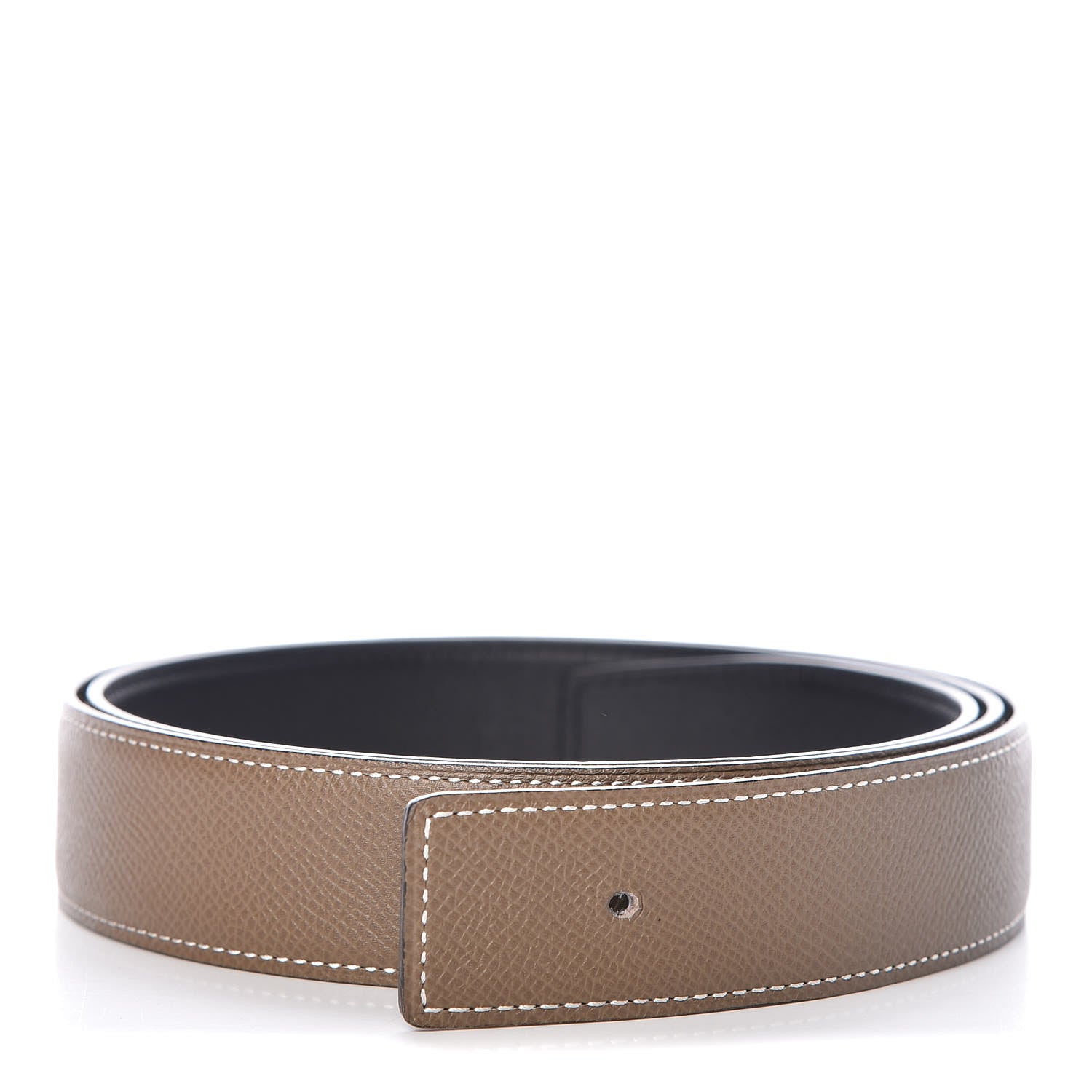 Hermes Swift Epsom 32mm Belt Strap 100 Black Etoupe 1 of 9
