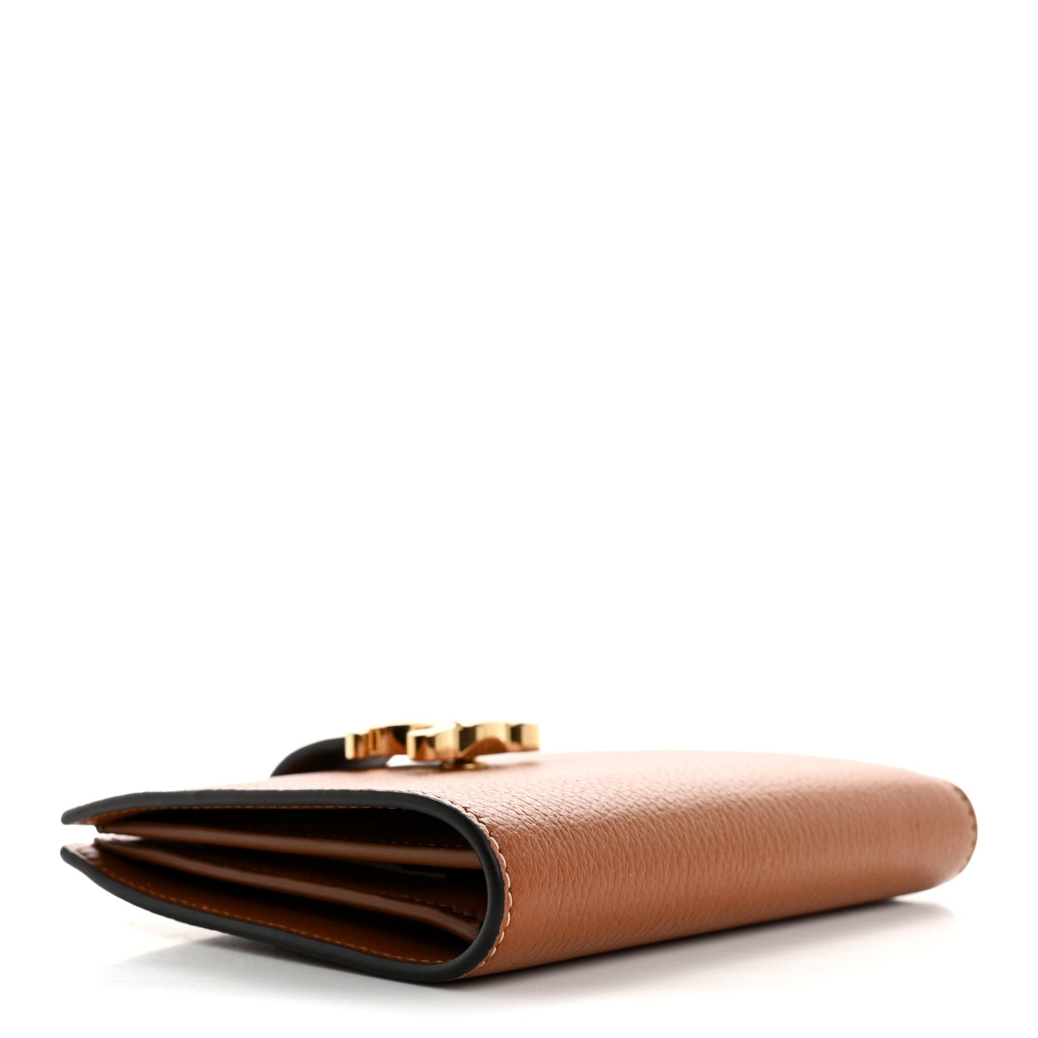 Celine Grained Calfskin Triomphe Medium Strap Nino Wallet Tan 4 of 10