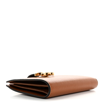 Celine Grained Calfskin Triomphe Medium Strap Nino Wallet Tan 4 of 10