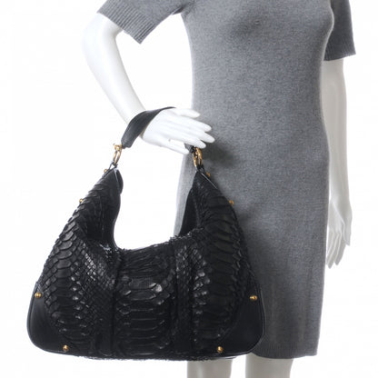 Gucci Python Large Jockey Hobo Black 2 of 7